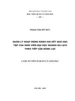 Quản lý hoạt Động Đánh giá kết quả học tập của sinh viên Đại học ngành du lịch theo tiếp cận năng lực