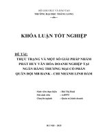 Thực trạng và một số giải pháp nhằm phát huy văn hóa doanh nghiệp tại ngân hàng thương mại cổ phần quân Đội mb bank   chi nhánh linh Đàm