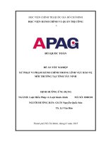 Xử phạt vi phạm hành chính trong lĩnh vực bảo vệ môi trường tại tỉnh tây ninh