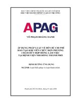 Áp dụng pháp luật về Đền bù chi phí Đào tạo khi viên chức Đơn phương chấm dứt hợp Đồng làm việc tại bệnh viện nhi Đồng thành phố