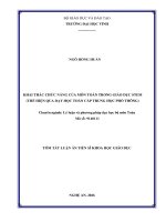 Tóm tắt khai thác chức năng của môn toán trong giáo dục stem (thể hiện qua dạy học toán cấp trung học phổ thông)