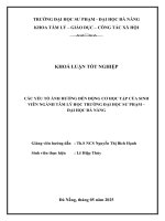 Các yếu tố Ảnh hưởng Đến Động cơ học tập của sinh viên ngành tâm lý học trường Đại học sư phạm – Đại học Đà nẵng