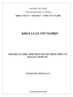 Thái Độ của học sinh thcs nguyễn Đình chiểu về bạo lực ngôn từ