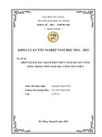 Thiết kế bài dạy mạch kiến thức giáo dục kỹ năng sống trong môn giáo dục công dân lớp 6