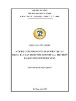 Mức Độ căng thẳng của giáo viên tại các trung tâm can thiệp sớm cho trẻ Đặc biệt trên Địa bàn thành phố Đà nẵng