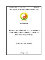 Đánh giá Độc tính cấp, bán trường diễn và tác dụng bảo vệ gan của cao gm tuệ tĩnh trên thực nghiệm