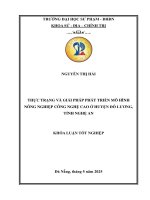 Thực trạng và giải pháp phát triển mô hình nông nghiệp công nghệ cao Ở huyện Đô lương, tỉnh nghệ an