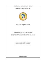 Chuyển dịch cơ cấu kinh tế huyện hoà vang, thành phố Đà nẵng