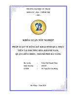 Pháp luật về Đăng ký khai sinh qua thực tiễn tại phường hòa khánh nam, quận liên chiểu, thành phố Đà nẵng