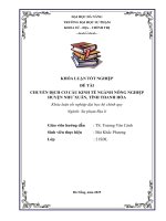 Chuyển dịch cơ cấu kinh tế ngành nông nghiệp huyện như xuân, tỉnh thanh hóa