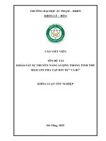 Khảo sát sự truyền năng lượng trong tinh thể silicate pha tạp ion tb3+ và bi3+