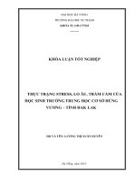 Thực trạng stress, lo Âu, trầm cảm của học sinh trường trung học cơ sở hùng vương – tỉnh Đak lak