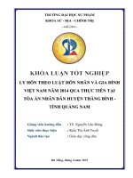Ly hôn theo luật hôn nhân và gia Đình việt nam năm 2014 qua thực tiễn tại tòa Án nhân dân huyện thăng bình   tỉnh quảng nam