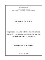 Nhận thức của sinh viên ngành công nghệ thông tin trường Đại học sư phạm   Đại học Đà nẵng về bạo lực gia Đình