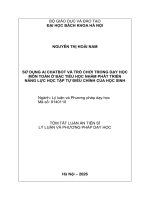 Tóm tắt sử dụng ai chatbot và trò chơi trong dạy học môn toán Ở bậc tiểu học nhằm phát triển năng lực học tập tự Điều chỉnh của học sinh