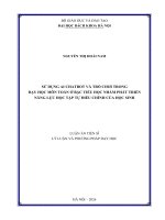 Sử dụng ai chatbot và trò chơi trong dạy học môn toán Ở bậc tiểu học nhằm phát triển năng lực học tập tự Điều chỉnh của học sinh