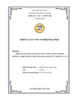 Thiết kế kế hoạch tổ chức hoạt Động trải nghiệm, hướng nghiệp trong môn giáo dục kinh tế và pháp luật 12