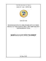 Đảm bảo quyền của trẻ em khuyết tật theo pháp luật việt nam từ thực tiễn trên Địa bàn thành phố Đà nẵng