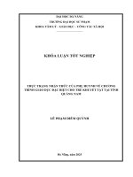 Thực trạng nhận thức của phụ huynh về chương trình giáo dục Đặc biệt cho trẻ khuyết tật tại tỉnh quảng nam
