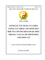 Đánh giá tác dụng của Điện châm, tác Động cột sống kết hợp túi chƣờm thảo dƣợc Điều trị Đau vai gáy do thoái hoá cột sống cổ