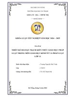 Thiết kế bài dạy mạch kiến thức giáo dục pháp luật trong môn giáo dục kinh tế và pháp luật lớp 11