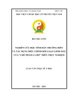 Nghiên cứu Độc tính bán trường diễn và tác dụng Điều chỉnh rối loạn lipid máu của chế phẩm lá bơ trên thực nghiệm