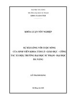 Sự hài lòng với cuộc sống của sinh viên khoa tâm lý giáo dục  công tác xã hội, trường Đại học sư phạm   Đại học Đà nẵng