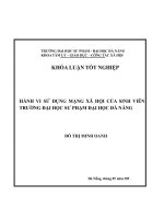 Hành vi sử dụng mạng xã hội của sinh viên trường Đại học sư phạm Đại học Đà nẵng