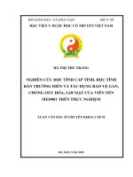 Nghiên cứu Độc tính cấp tính, Độc tính bán trƣờng diễn và tác dụng bảo vệ gan, chống oxy hóa, lợi mật của viên nén med001 trên thực nghiệm