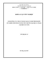 Ảnh hưởng của việc sử dụng mạng xã hội tiktok Đến sức khỏe tinh thần Ở sinh viên trường Đại học sư phạm – Đại học Đà nẵng