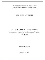 Nhận thức về bạo lực học Đường của trẻ em tại cung thiếu nhi thành phố Đà nẵng