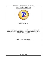 Tiềm năng, thực trạng và giải pháp phát triển sản phẩm du lịch trên Địa bàn quận liên chiểu, thành phố Đà nẵng