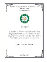 Xây dựng và sử dụng thí nghiệm với sự hỗ trợ của phần mềm coach 7 trong dạy học chương Động lượng vật lí 10 theo hướng phát triển năng lực vật lí của học sinh