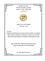 Thiết kế tình huống dạy học nội dung pháp luật trong môn giáo dục kinh tế và pháp luật 11 tại trường thpt thái phiên, tp  Đà nẵng