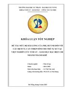 Mức Độ hài lòng của phụ huynh Đối với các dịch vụ can thiệp sớm cho trẻ tự kỷ tại viện nghiên cứu tâm lý   giáo dục Đặc biệt chi nhánh thanh khê