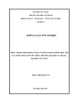 Thực trạng khó khăn tâm lý trong hoạt Động học tập của sinh viên năm thứ nhất trường Đại học sư phạm – Đại học Đà nẵng