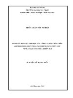 Đánh giá Đa dạng sinh học của lớp giáp xác chân chèo (arthropoda copepoda) tại một số dạng thủy vực nước ngọt tỉnh thừa thiên huế