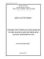 Xung Đột tâm lý trong giao tiếp với bạn bè của học sinh trung học phổ thông quận hải châu, thành phố Đà nẵng