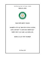 Nghiên cứu sự truyền năng lượng giữa ion bi 3+ và ion Đất hiếm sm3+ trên nền vật liệu aluminate
