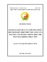 Đánh giá kết quả của phƣơng pháp nhĩ châm kết hợp phép thƣ giãn của nguyễn văn hƣởng trong Điều trị mất ngủ không thực tổn