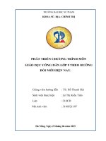 Phát triển chương trình môn giáo dục công dân lớp 9 theo hướng Đổi mới hiện nay