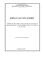 Nghiên cứu phát triển tài liệu giáo dục du lịch học tập theo phương pháp từ nguồn tới biển cho lưu vực sông cu Đê – Đà nẵng