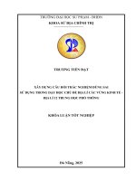 Xây dựng câu hỏi trắc nghiệm Đúng sai sử dụng trong dạy học chủ Đề Địa lí các vùng kinh tế   Địa lí 12 trung học phổ thông