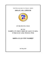 Nghiên cứu phát triển du lịch văn hóa Ở thị xã kỳ anh, tỉnh hà tĩnh
