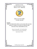 Thiết kế tình huống pháp luật dạy học môn giáo dục kinh tế và pháp luật lớp 10 tại trường thpt tôn thất tùng, thành phố Đà nẵng