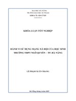 Hành vi sử dụng mạng xã hội của học sinh trường thpt ngô quyền, thành phố Đà nẵng