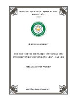 Chế tạo thiết bị thí nghiệm hỗ trợ dạy học stem chuyên Đề chuyển Động ném vật lí 10