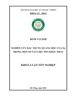 Nghiên cứu Đặc trưng quang học của eu trong một số vật liệu nền khác nhau
