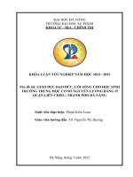 Giáo dục Đạo Đức, lối sống cho học sinh trường trung học cơ sở nguyễn lương bằng Ở quận liên chiểu, thành phố Đà nẵng