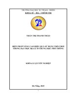 Biện pháp nâng cao hiệu quả sử dụng trò chơi trong dạy học Địa lí 10 trung học phổ thông